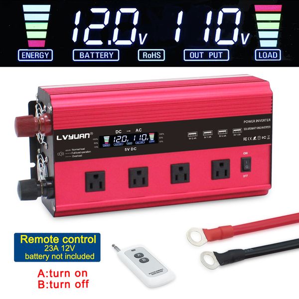 lcd screen transformer adapter charger converter 12000w power inverter dc 12v/24v to ac 220v/110v with 4fan 4usb remote control
lcd screen transformer adapter charger converter 12000w power inverter dc 12v/24v to ac 220v/110v with 4fan 4usb remote control