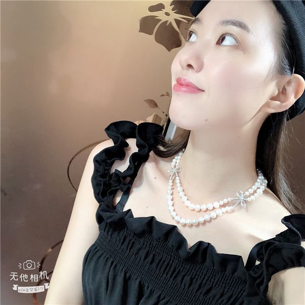 hand knotted 2strands 5-6-7-8-9mm white freshwater pearl micro inlay zircon accessories sweater necklace long 45-48cm, Silver
hand knotted 2strands 5-6-7-8-9mm white freshwater pearl micro inlay zircon accessories sweater necklace long 45-48cm, Silver