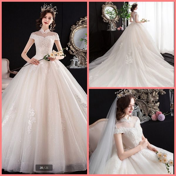 2020 robe de mariage white lace appliques ball gown wedding dress cap sleeve beaded high neck hollow back bridal gowns sale
2020 robe de mariage white lace appliques ball gown wedding dress cap sleeve beaded high neck hollow back bridal gowns sale