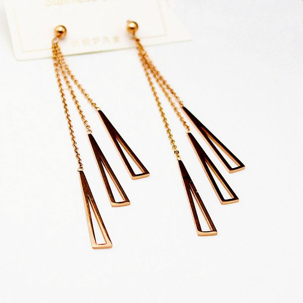 2020 new european and american 18k rose gold tassel pendant hanging triangle earrings fashion temperament non-allergenic female wholesale, Silver
2020 new european and american 18k rose gold tassel pendant hanging triangle earrings fashion temperament non-allergenic female wholesale, Silver