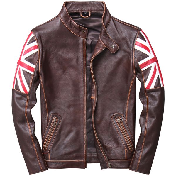 2019 vintage dark brown men biker's leather jacket plus size 5xl genuine cowhide spring slim fit motorcycle coat ing, Black
2019 vintage dark brown men biker's leather jacket plus size 5xl genuine cowhide spring slim fit motorcycle coat ing, Black