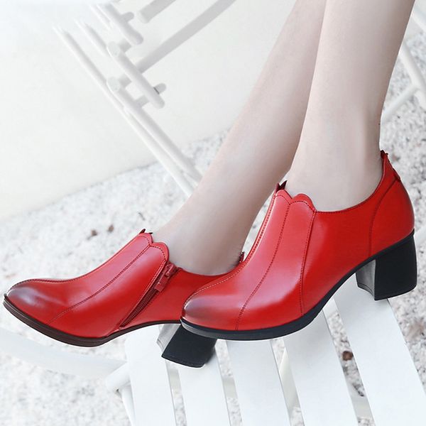 genuine leather zip up platform women's shoes lady elegant chunky heels comfortable office shoes woman pumps, Black
genuine leather zip up platform women's shoes lady elegant chunky heels comfortable office shoes woman pumps, Black