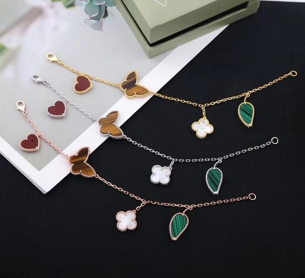2020 luxury designer jewelry womens bracelet multi pendant bracelet heart shaped butterfly leaves gold bracelet gift jewelry, Golden;silver
2020 luxury designer jewelry womens bracelet multi pendant bracelet heart shaped butterfly leaves gold bracelet gift jewelry, Golden;silver