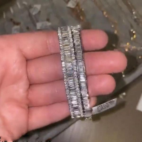 handmade 925 sterling silver square diamond bracelets for women men engagement wedding cocktail z jewelry long 18cm, Golden;silver
handmade 925 sterling silver square diamond bracelets for women men engagement wedding cocktail z jewelry long 18cm, Golden;silver