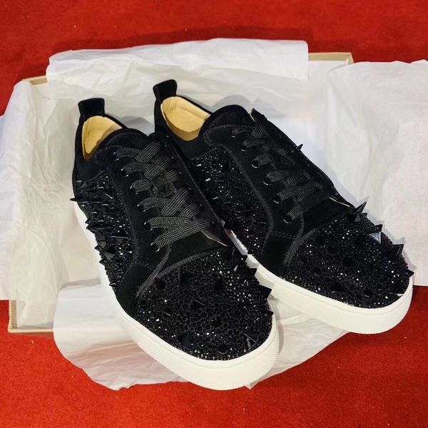 designer junior strass spikes rhinestone leather men,women low red bottom sneakers shoes trainer famous casual walking size35-46, Black
designer junior strass spikes rhinestone leather men,women low red bottom sneakers shoes trainer famous casual walking size35-46, Black