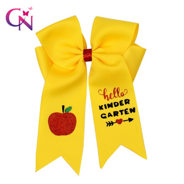 hair accessories cn 6pcs/lot 7" back to school cheer bows with clips for girls glitter apple printed party cheerleader, Slivery;white
hair accessories cn 6pcs/lot 7" back to school cheer bows with clips for girls glitter apple printed party cheerleader, Slivery;white