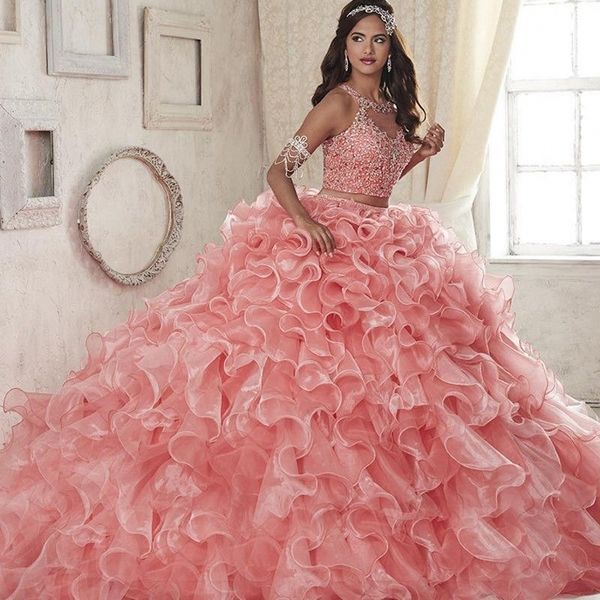 2019 new fashion elegant ball gown scoop crystal color wedding dresses vestidos beading tiered organza wedding gowns, White
2019 new fashion elegant ball gown scoop crystal color wedding dresses vestidos beading tiered organza wedding gowns, White