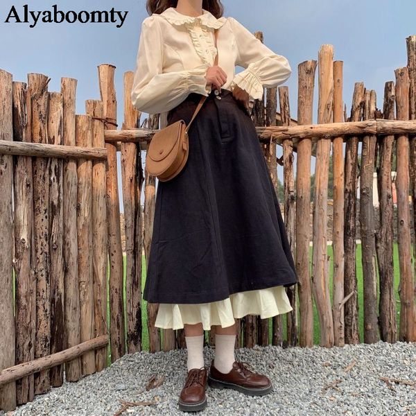 japanese harajuku fall spring women black skirt high waist contrast color jupe femme cute kawaii lolita style ruffles long skirt
japanese harajuku fall spring women black skirt high waist contrast color jupe femme cute kawaii lolita style ruffles long skirt