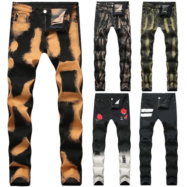 men skinny jeans frayed jeans ripped floral pant denim pant long casual stretchy bike, Blue
men skinny jeans frayed jeans ripped floral pant denim pant long casual stretchy bike, Blue
