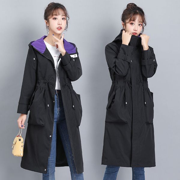 korean slim windbreakers womens 2020 spring new long trench coats female casual hooded overcoat autumn plus size loose coats, Tan;black
korean slim windbreakers womens 2020 spring new long trench coats female casual hooded overcoat autumn plus size loose coats, Tan;black