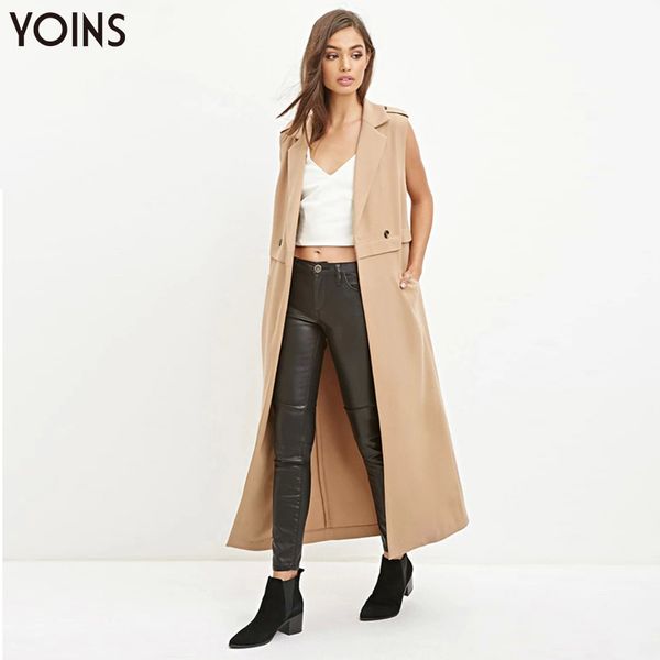 yonis 2019 spring autumn trench coats for women lapel collar sleeveless side pockets longline gilet loose s-xxl outwear ladies, Tan;black
yonis 2019 spring autumn trench coats for women lapel collar sleeveless side pockets longline gilet loose s-xxl outwear ladies, Tan;black