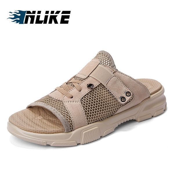 men's slippers outdoor arrivals summer leather men beach shoes fashion non-slip men slides, Black
men's slippers outdoor arrivals summer leather men beach shoes fashion non-slip men slides, Black