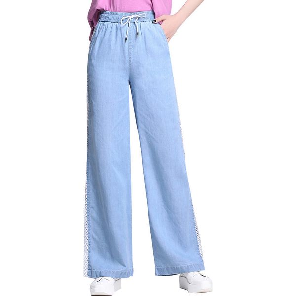 2019 spring summer ladies high waist wide leg pant female boyfriend jeans thin trousers woman plus size 4xl, Blue
2019 spring summer ladies high waist wide leg pant female boyfriend jeans thin trousers woman plus size 4xl, Blue