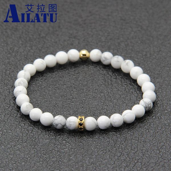 ailatu 10pcs/lot high grade jewelry 6mm white howlite marble beads with micro inlay black zircons spacer cz wheel bracelets, Golden;silver
ailatu 10pcs/lot high grade jewelry 6mm white howlite marble beads with micro inlay black zircons spacer cz wheel bracelets, Golden;silver