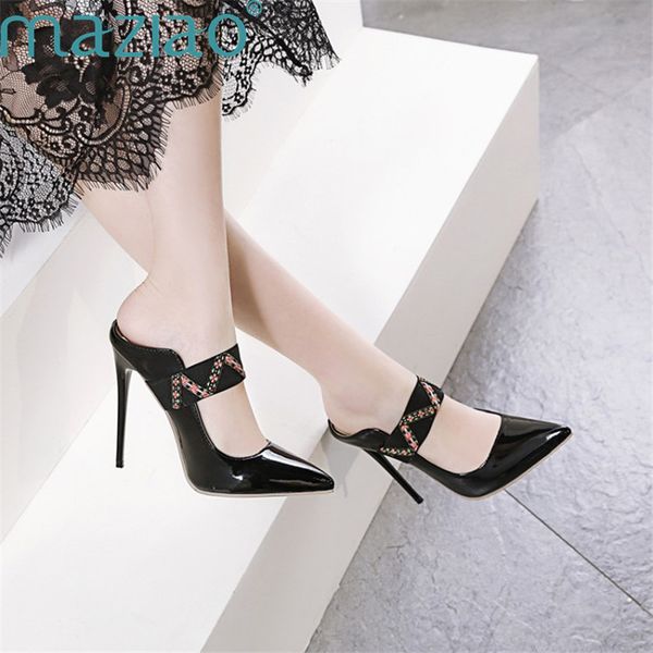 slippers women fashion casual pointed toe fine-heeled rubber outdoor slippers women genuine leather maziao, Black
slippers women fashion casual pointed toe fine-heeled rubber outdoor slippers women genuine leather maziao, Black