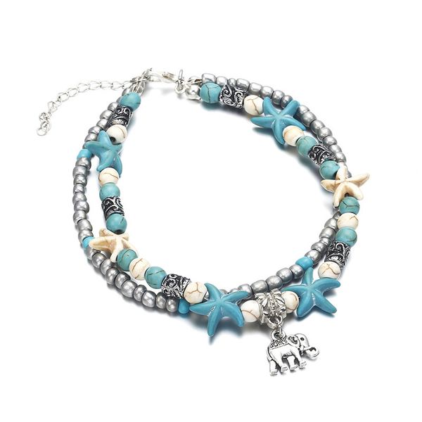 new style double layer europe and america anklet retro starfish bead tortoise shell star elephant pendant foot ornamen, Red;blue
new style double layer europe and america anklet retro starfish bead tortoise shell star elephant pendant foot ornamen, Red;blue