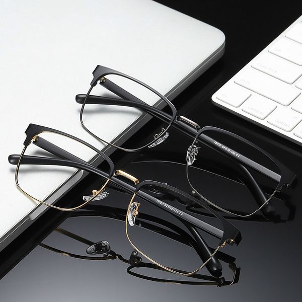 Retro Men Women Light Glasses Frame Simple Metal Full Frame Spectacles Eyeglasses