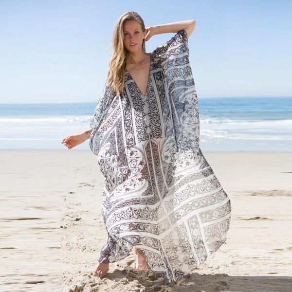 loose style long printed chiffon bikini cover up swimwear women v neck beach cover up robe de plage beach dress sarong tunics
loose style long printed chiffon bikini cover up swimwear women v neck beach cover up robe de plage beach dress sarong tunics