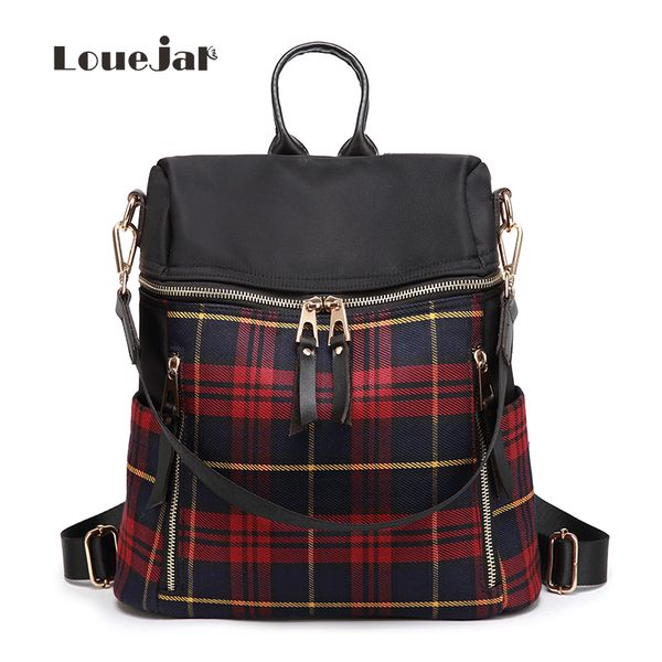 louejal women plaid backpack large capacity multi-functional shoulder bag fashion youth teenager schoolgirl bolsas femininas 
louejal women plaid backpack large capacity multi-functional shoulder bag fashion youth teenager schoolgirl bolsas femininas