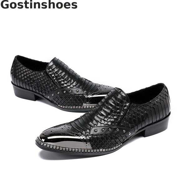 men loafers genuine leather oxfords shoes casual snakeskin pattern printed iron capped set foot leisure business shoes, Black
men loafers genuine leather oxfords shoes casual snakeskin pattern printed iron capped set foot leisure business shoes, Black