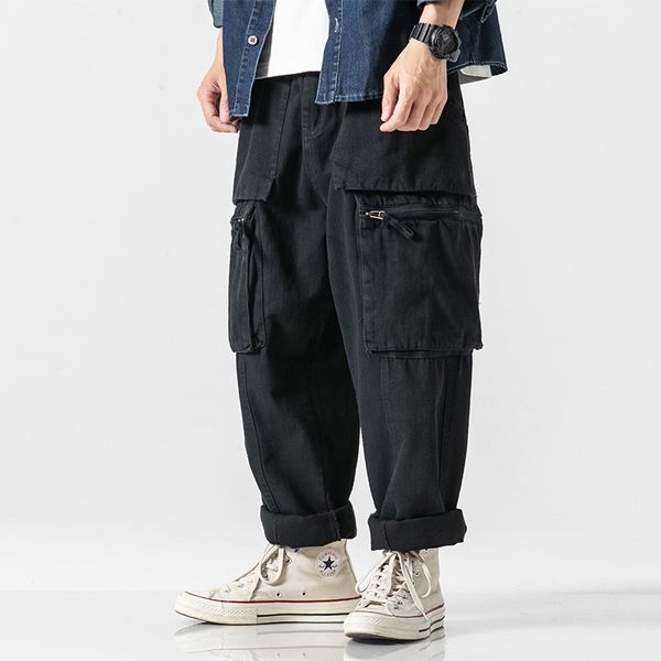 men's pants men multi-pocket wide leg casual cargo male japan streetr hip hop loose straight harem trouser jogger sweatpants, Black
men's pants men multi-pocket wide leg casual cargo male japan streetr hip hop loose straight harem trouser jogger sweatpants, Black