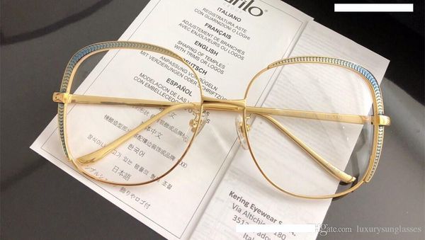 luxury popular 0400 glasses fashion for women designer oval retro style full square frame black gold silver come with case, White;black
luxury popular 0400 glasses fashion for women designer oval retro style full square frame black gold silver come with case, White;black