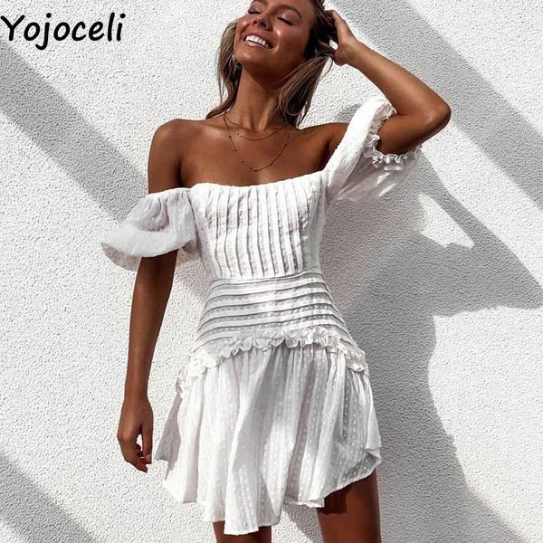 yojoceli lace up white ruffle dress women summer elegant beach short dress casual daily short mini vestidos, White;black
yojoceli lace up white ruffle dress women summer elegant beach short dress casual daily short mini vestidos, White;black