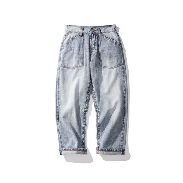 mbbcar narrow 11oz summer ami khaki red ear tannin work clothes wide leg dad pants wash jeans, Blue
mbbcar narrow 11oz summer ami khaki red ear tannin work clothes wide leg dad pants wash jeans, Blue