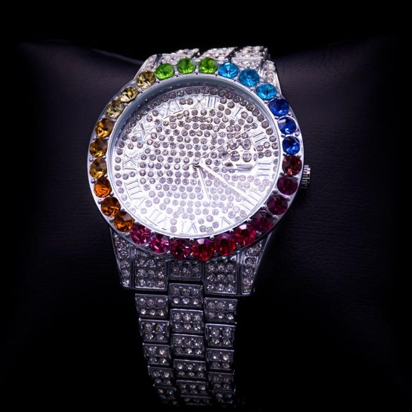 missfox big rainbow diamond men watches calendar platinum icd male clock quartz movt steel relog hip hop iced out watch, Slivery;brown
missfox big rainbow diamond men watches calendar platinum icd male clock quartz movt steel relog hip hop iced out watch, Slivery;brown