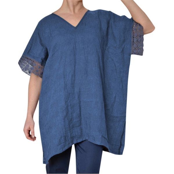women shirt women blouse short sleeve solid v-neck lace 2xl size chiffon elegant modis female casual ladies l*5, White
women shirt women blouse short sleeve solid v-neck lace 2xl size chiffon elegant modis female casual ladies l*5, White