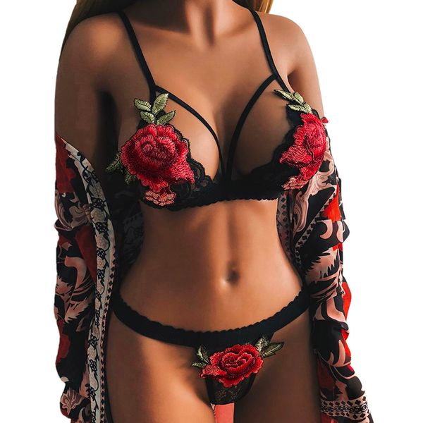 women nightgown embroidery lingerie lady flower print corset lace bandage push up bra+pants underwear set, Red;black
women nightgown embroidery lingerie lady flower print corset lace bandage push up bra+pants underwear set, Red;black