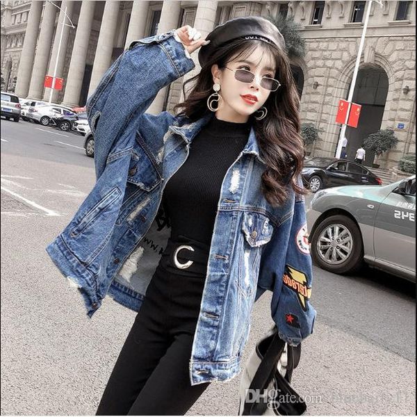2019 весна осень кожа crop джинсовые куртки женские повседневные джинсы bomber jacket с длинным рукавом джинсовой пальто плюс размер, Black;brown 
2019 весна осень кожа crop джинсовые куртки женские повседневные джинсы bomber jacket с длинным рукавом джинсовой пальто плюс размер, Black;brown