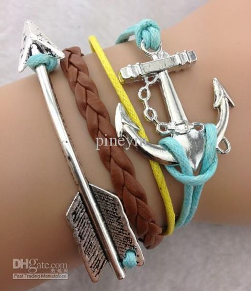wholesale- arrow anchor charm bracelet infinity bracelet braided bracelet leather wrap bracelets fashion jewelry jewlery hy627, Golden;silver
wholesale- arrow anchor charm bracelet infinity bracelet braided bracelet leather wrap bracelets fashion jewelry jewlery hy627, Golden;silver