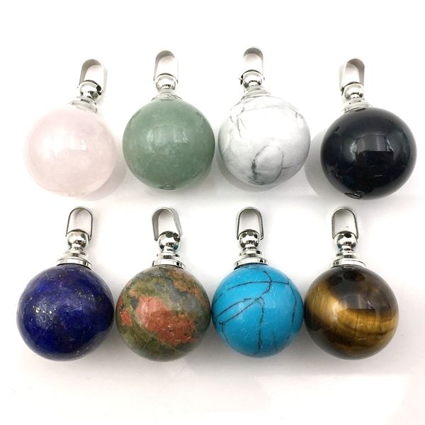 natural gems stone ball perfume bottle pendant essential oils diffuser rose quartzs magical medicine vial lapis lazuli necklace, Silver
natural gems stone ball perfume bottle pendant essential oils diffuser rose quartzs magical medicine vial lapis lazuli necklace, Silver