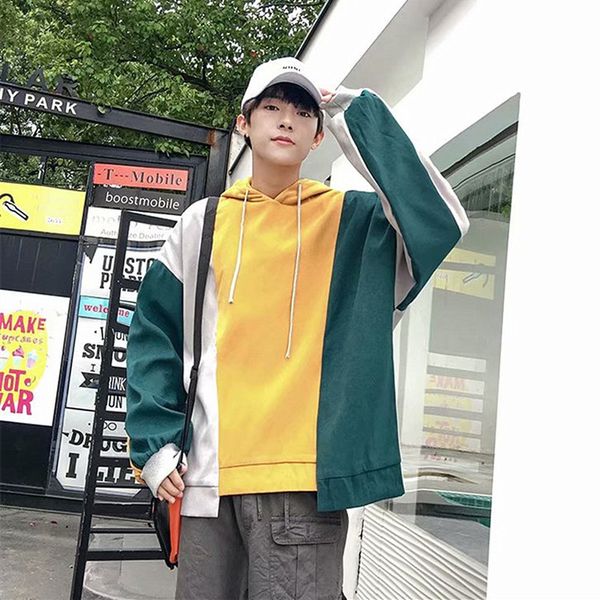 harajuku style patchwork stripe hoodies fashion pullover streetwear men women matching loose casual sweatshirt, Black
harajuku style patchwork stripe hoodies fashion pullover streetwear men women matching loose casual sweatshirt, Black