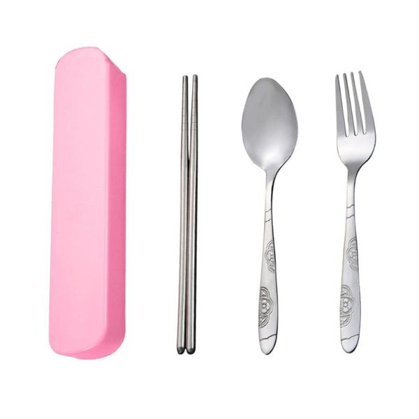 Restaurant Dinnerware Stainless Steel Portable Tableware Set Kitchen Fork Spoon Chopsticks Outdoor Travel Lightweight Tool