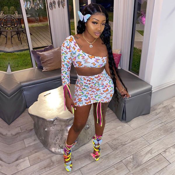 womens clothing 2 piece set summer one shoulder butterfly print women 2pcs outfit pleated dress, Gray
womens clothing 2 piece set summer one shoulder butterfly print women 2pcs outfit pleated dress, Gray