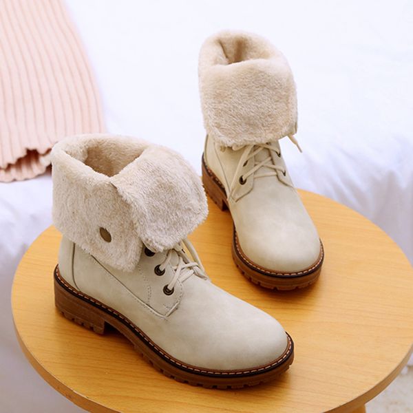fashion flanging ankle boots for women winter plus velvet leather waterproof snow boots women lace-up winter zapatos, Black
fashion flanging ankle boots for women winter plus velvet leather waterproof snow boots women lace-up winter zapatos, Black