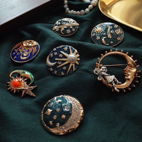 elf retro brooch badge titan moon and stars round drip fashion large clothing coat star brooches accessories cute jewelry, Gray
elf retro brooch badge titan moon and stars round drip fashion large clothing coat star brooches accessories cute jewelry, Gray
