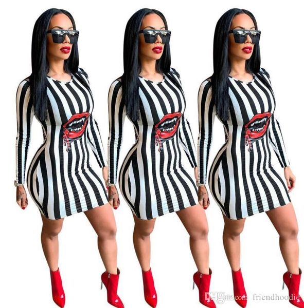 women spring striped red lip design dress bodycon dresses fashion clothes dress, White;black
women spring striped red lip design dress bodycon dresses fashion clothes dress, White;black