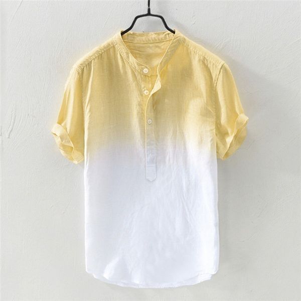 mens summer designer short sleeve collar shirt loose fashion hanging and dyeing gradient cotton linen shirt, White;black
mens summer designer short sleeve collar shirt loose fashion hanging and dyeing gradient cotton linen shirt, White;black