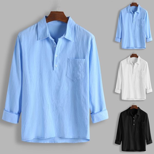 hawaiian shirt men's shirt baggy cotton blend pocket solid long sleeve retro shirts blouse camisa masculina, White;black
hawaiian shirt men's shirt baggy cotton blend pocket solid long sleeve retro shirts blouse camisa masculina, White;black