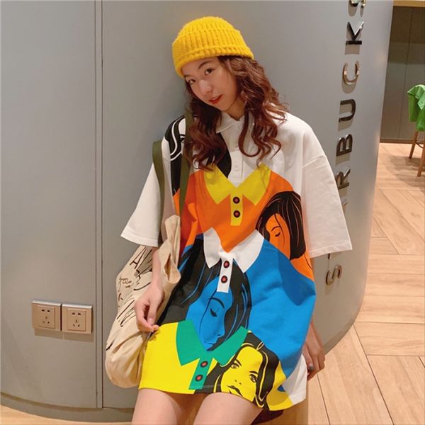 harajuku bffeng student personality color short sleeve t-shirt female summer loose polo collar half sleeve female, White
harajuku bffeng student personality color short sleeve t-shirt female summer loose polo collar half sleeve female, White