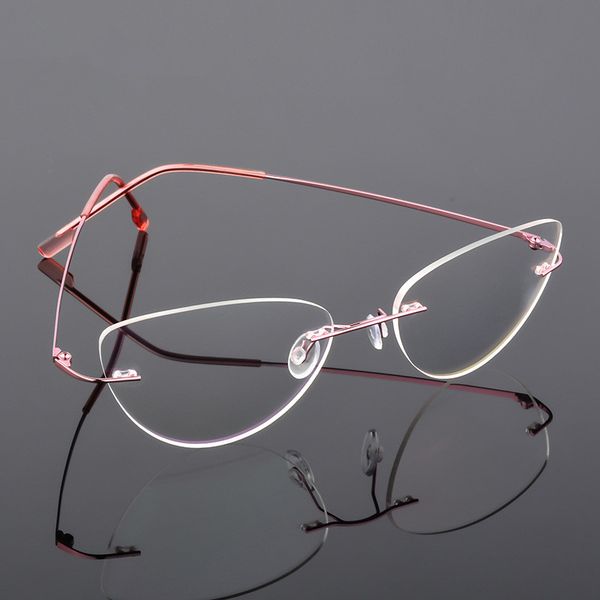 cat eye style foldable ultra-light memory titanium alloy rimless myopia eyeglasses optical glasses frame men optics eyewear, Silver
cat eye style foldable ultra-light memory titanium alloy rimless myopia eyeglasses optical glasses frame men optics eyewear, Silver