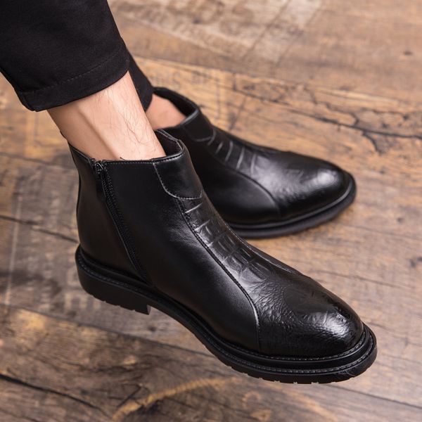 men boots winter 2019 leather short boot british style shoes flat heel work boot boots casual ankle shoes plus size, Black
men boots winter 2019 leather short boot british style shoes flat heel work boot boots casual ankle shoes plus size, Black