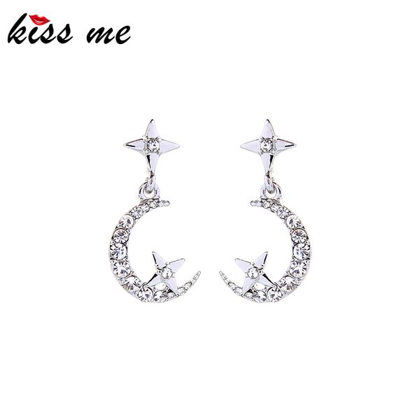 kissme simple design new fashion drop earring for women handmade crystal moon star earring charming date gift jewelry, Silver
kissme simple design new fashion drop earring for women handmade crystal moon star earring charming date gift jewelry, Silver