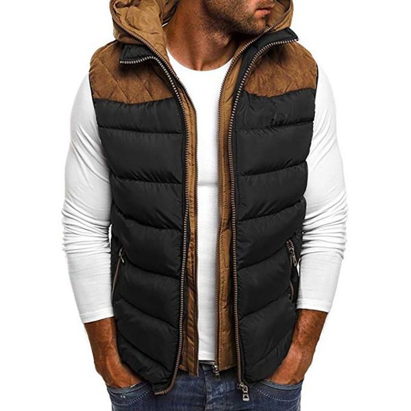 vest men chalecos para hombre autumn winter puffer vest hooded warm sleeveless jacket gilet patchwork zipper slim coat*, Black;white
vest men chalecos para hombre autumn winter puffer vest hooded warm sleeveless jacket gilet patchwork zipper slim coat*, Black;white