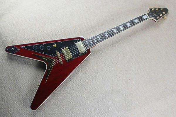 factory custom v shape body red body left-handed electric guitar with string-thru-body bridge,2 pickups,golden hardware,can be customized
factory custom v shape body red body left-handed electric guitar with string-thru-body bridge,2 pickups,golden hardware,can be customized
