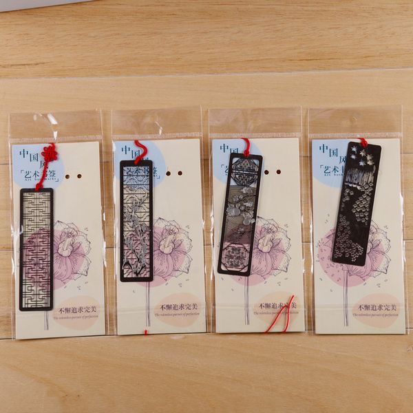 

4pcs/lot chinese classical style bookmark merlin bamboo chrysanthemum plum orchid flowers metal book marks