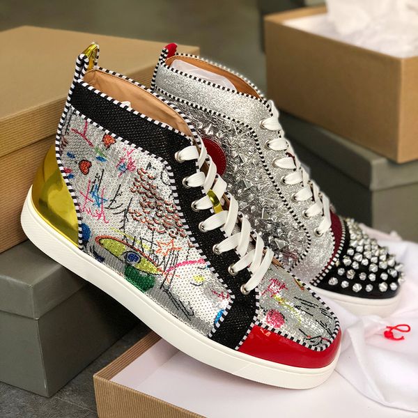 designer sneakers red bottom shoe high suede pik pik spikes luxury shoes for men and women shoes party crystal leather sneakers size 13, Black
designer sneakers red bottom shoe high suede pik pik spikes luxury shoes for men and women shoes party crystal leather sneakers size 13, Black